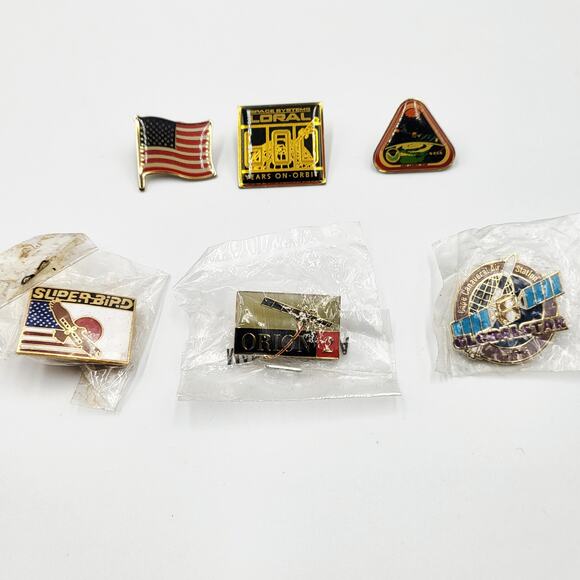 Other Other - Mixed Lot Vintage NASA American Space Collectible Pins Some Never Opened
